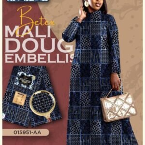 Pagne Dogon Mali – Tissu Wax Embelli 6 Yards – 100% Coton Premium