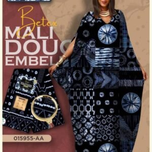 Pagne Dogon Mali – Tissu Wax Embelli 6 Yards – 100% Coton Premium