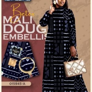 Pagne Dogon Mali – Tissu Wax Embelli 6 Yards – 100% Coton Premium