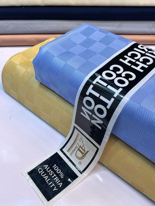 Tissu GOLD BOX SHIRTING – 100% Swiss Atiku Cotton – 5 Yards