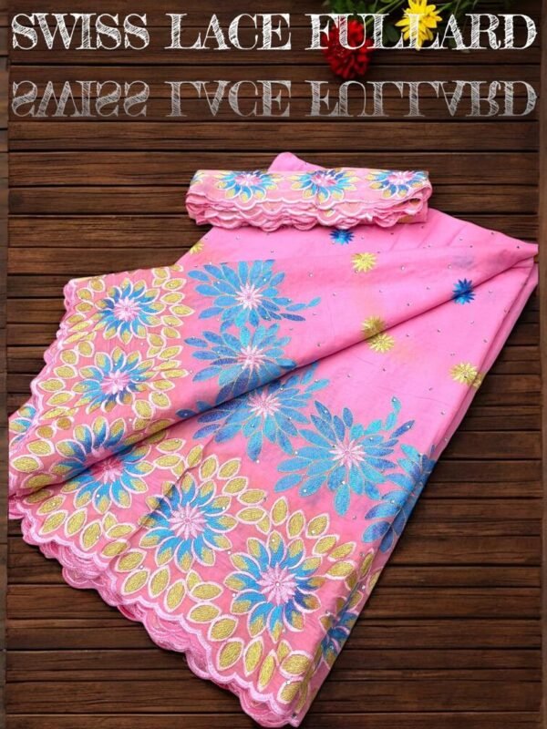 Dentelle Suisse Premium avec Foulard – 7 Yards – Image 6