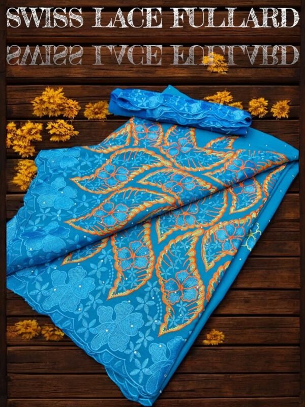 Dentelle Suisse Premium avec Foulard – 7 Yards – Image 5